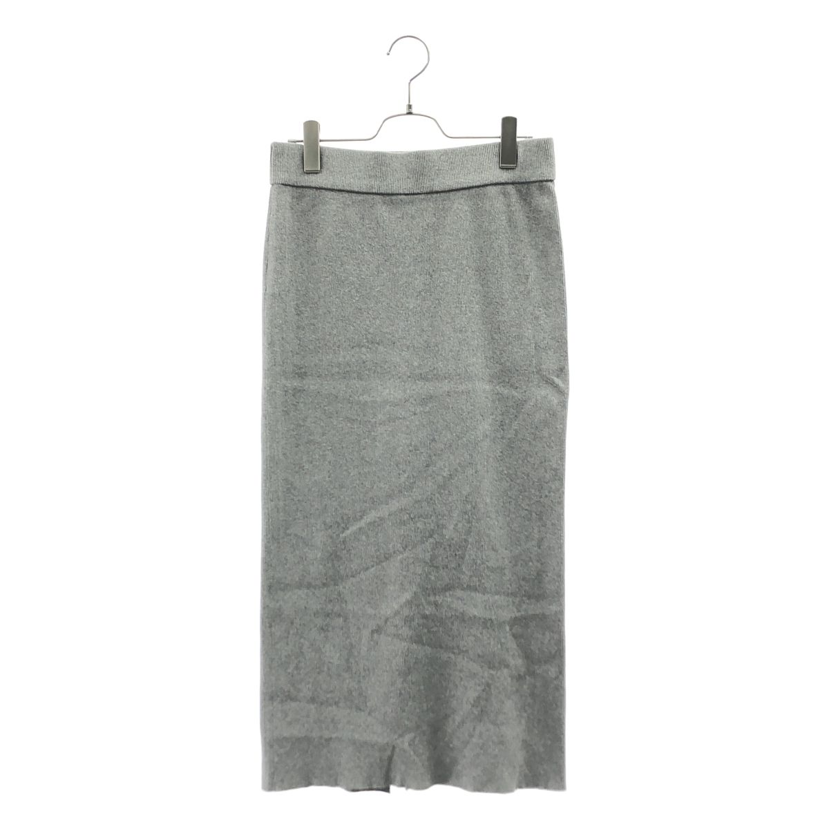 MUSE de Deuxieme Classe / ミューズドゥーズィーエムクラス | 2025SS | LOREL D RIB SKIRT / コットン フロントスリット リブスカート | 38 | グレー | レディース