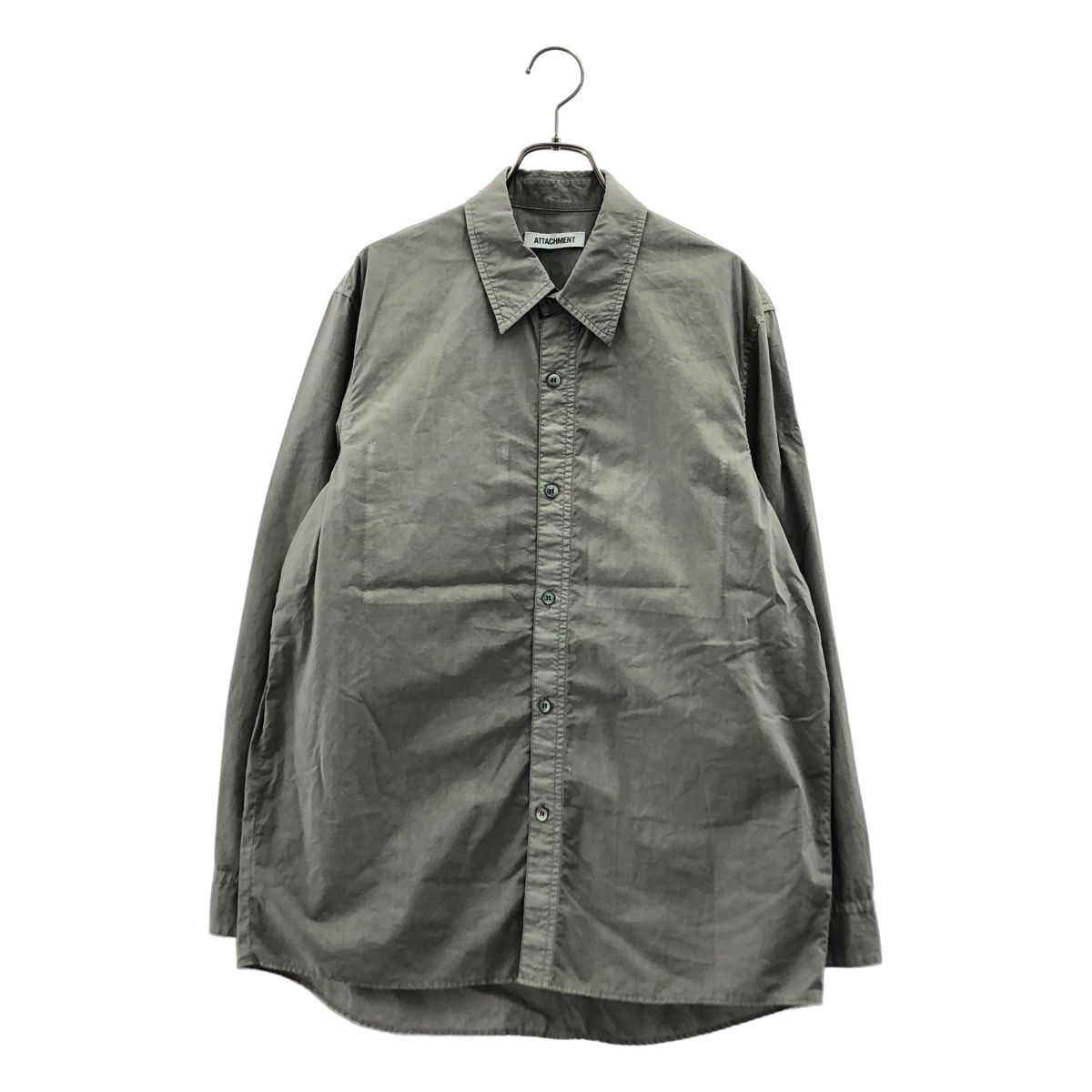 【美品】 ATTACHMENT / アタッチメント | 2023SS | CO LAWN POCKETLESS L/S SHIRT / コットンローン ポケットレス ロングスリーブシャツ | 1 | グレー | メンズ