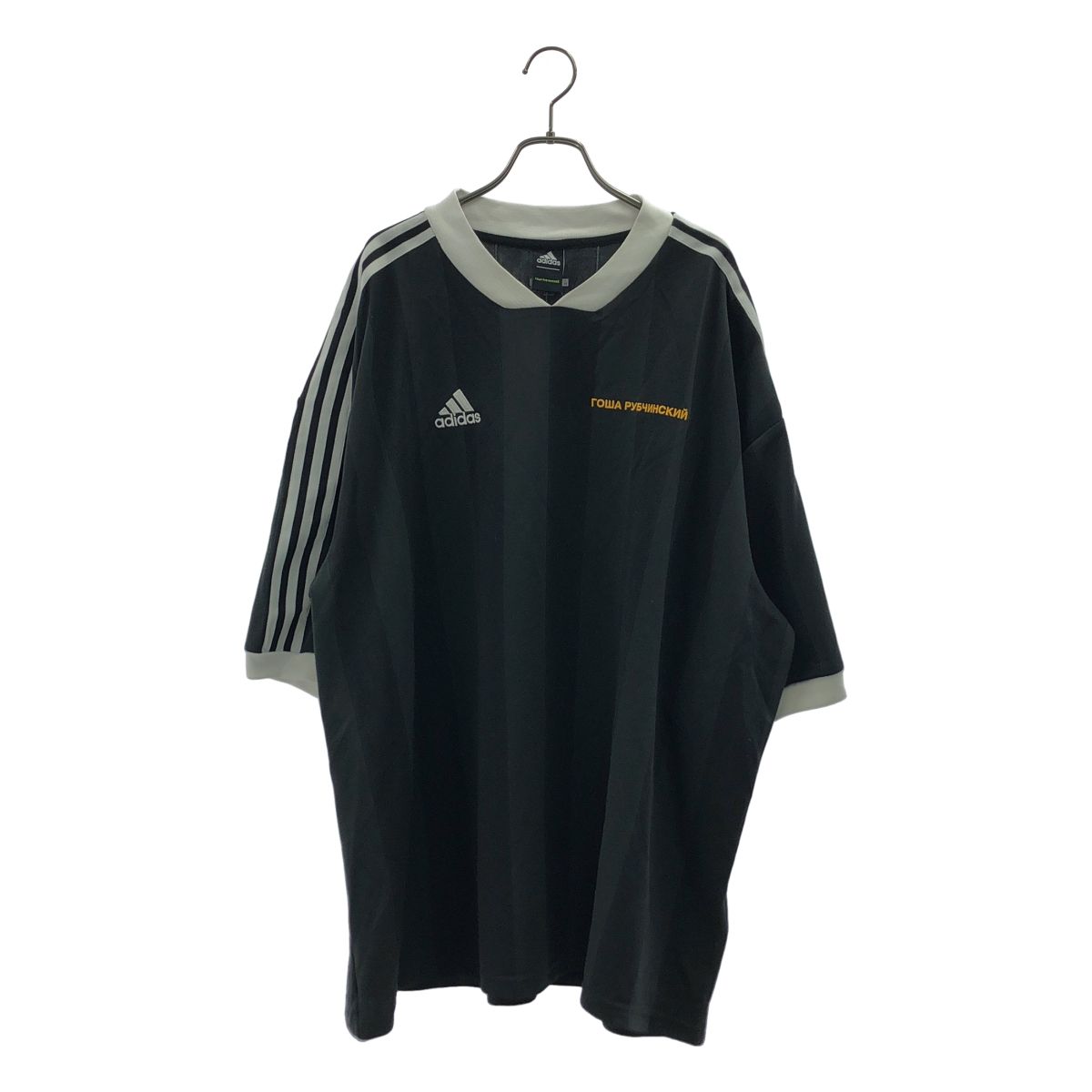Gosha Rubchinskiy / ゴーシャラブチンスキー​ | ロゴ オーバーシルエット ゲームシャツ カットソー | L | ブラック | メンズ