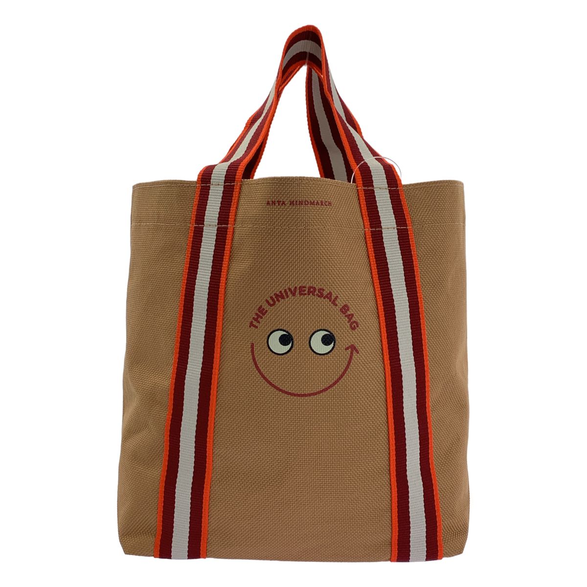 【美品】 ANYA HINDMARCH / アニヤハインドマーチ | × Ron Herman エコ ハンドバッグ | ブラウン/レッド/ホワイト | レディース