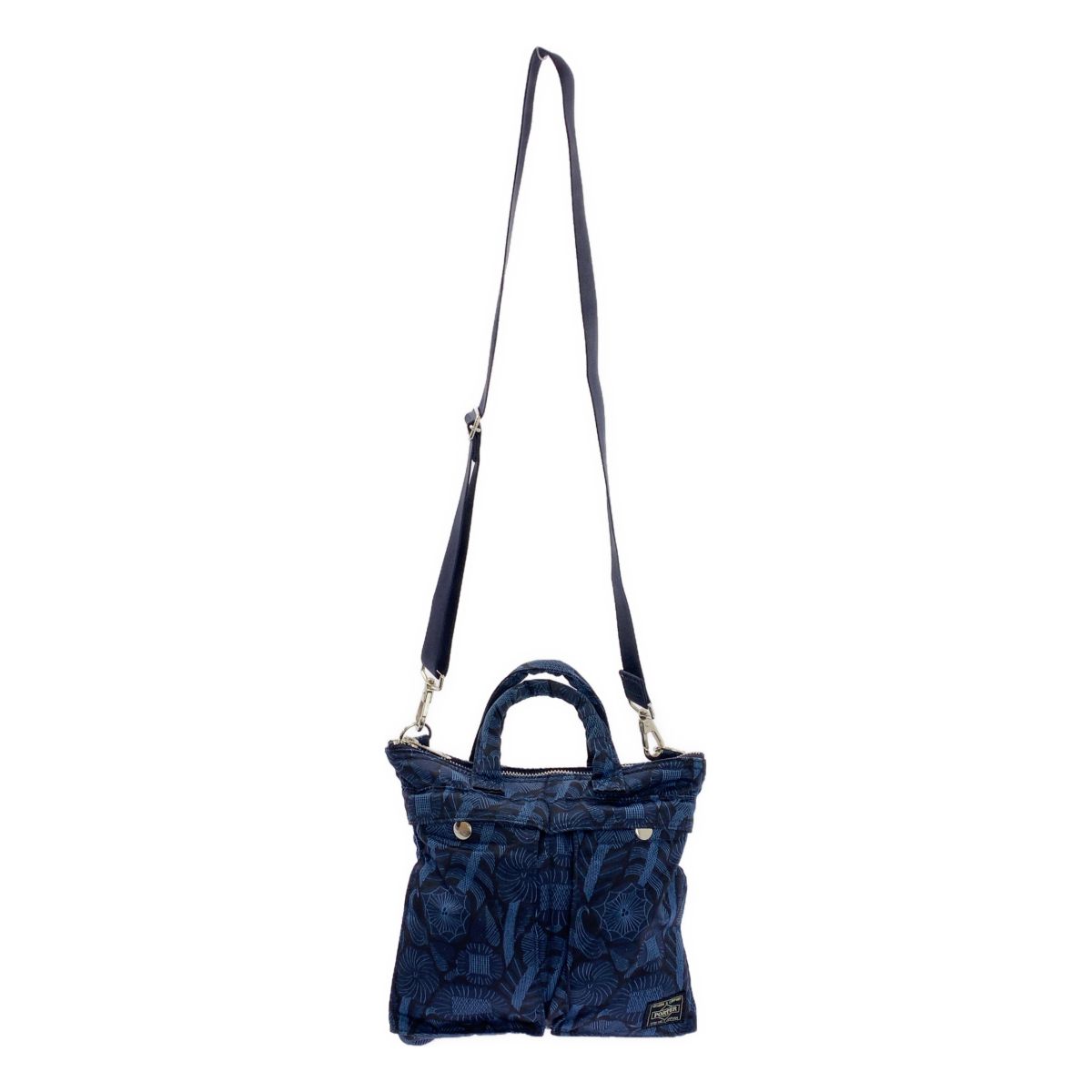 【美品】 PORTER / ポーター | × NUMBER TWENTY-ONE × 鹿児島睦 2way ショルダー付き 総柄 ファイブフラワーズ ヘルメットバッグ | ネイビー | レディース