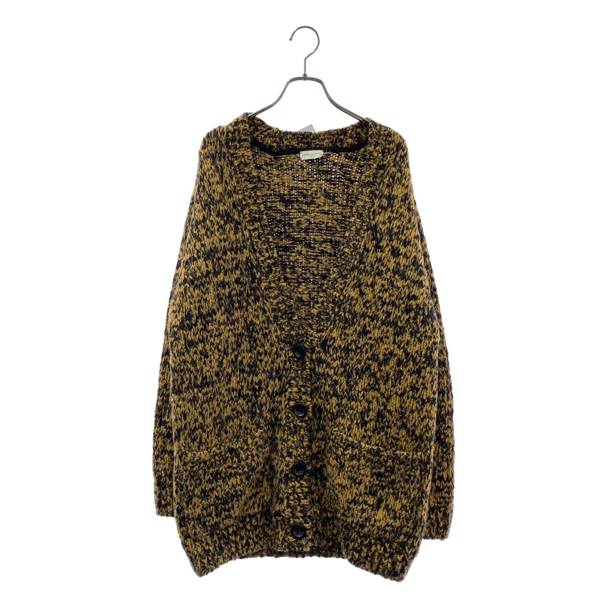 DRIES VAN NOTEN / ドリスヴァンノッテン | 2020AW | オーバーサイズ メランジニットカーディガン | M | ブラウン/ブラック | レディース