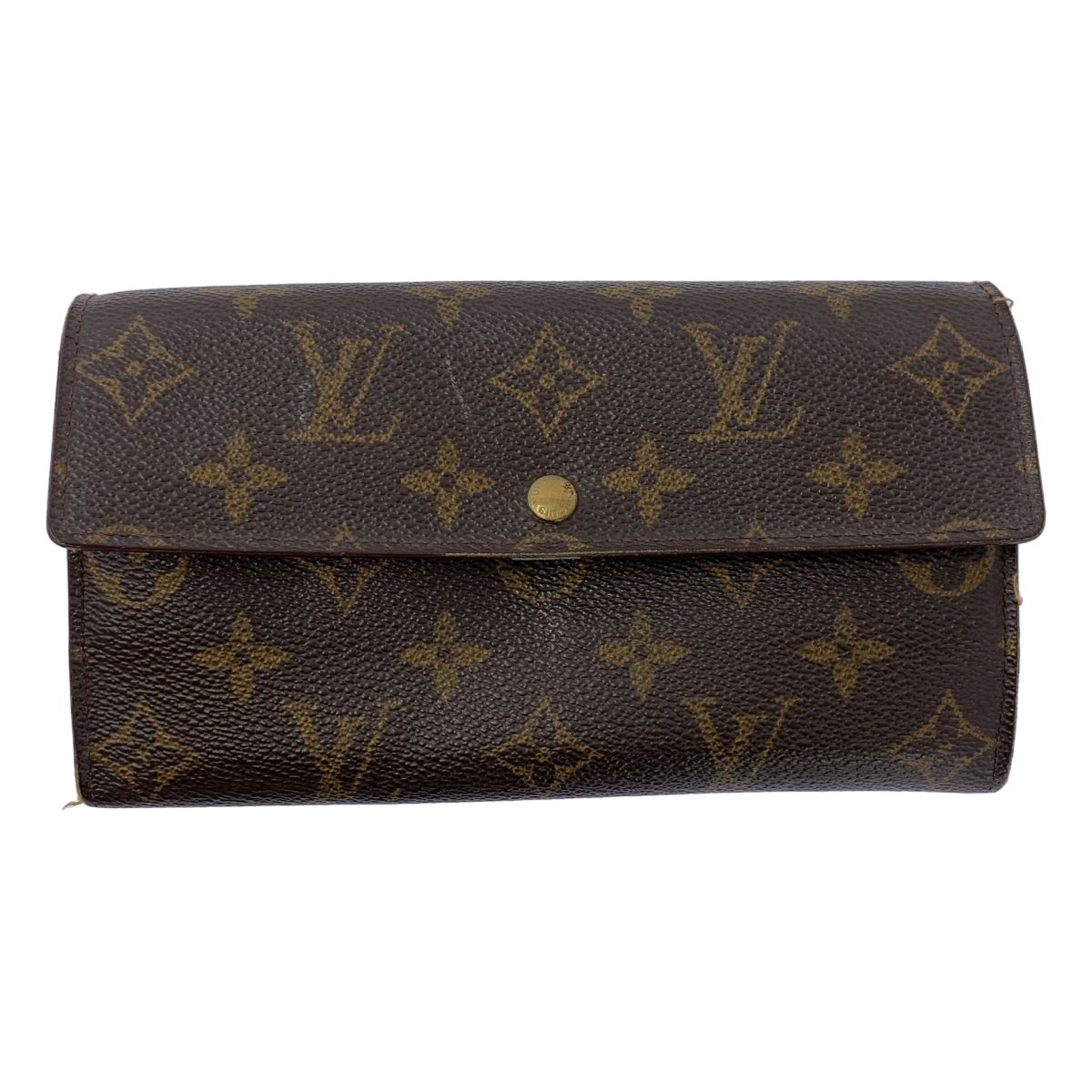 Louis Vuitton / ルイヴィトン | レザー モノグラム フラップ ロングウォレット 長財布 / ユニセックス | ブラウン | メンズ