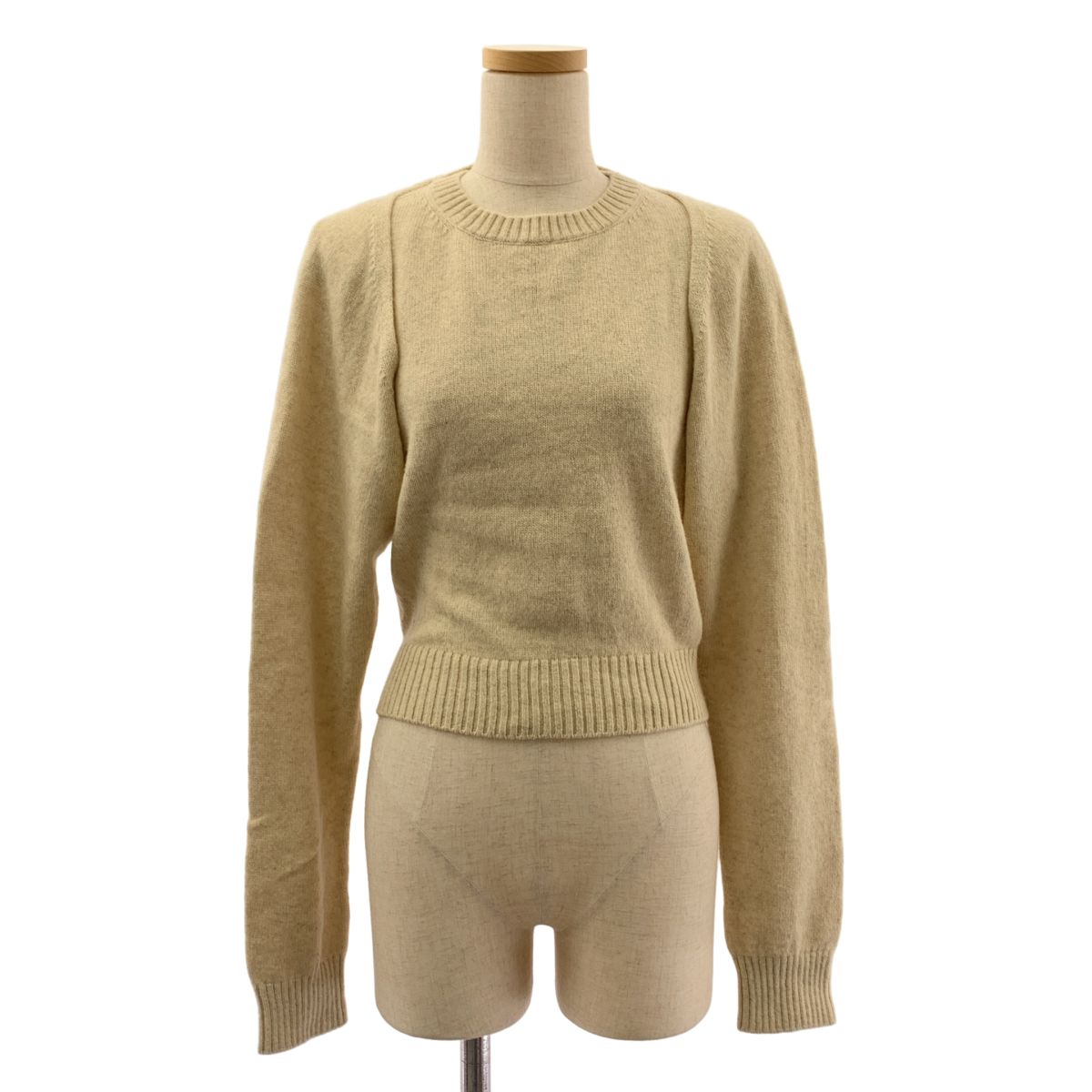 FUMIKA UCHIDA / フミカウチダ | 7G YAK SEPARATE BACK SWEATER レイヤーニット セーター | 36 | ベージュ | レディース