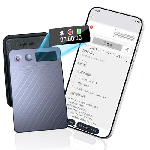 AI ボイスレコーダー 64GB大容量 GPT-4o連携 ワンタッチ録音 0.42型TFT高精細ディスプレイ搭載 自動文字起こし&議事録生成 先端LLM要約 500MAH 35時間連続使用 通話録音対応 ノイズキャンセル Bluetooth e58fb3b0