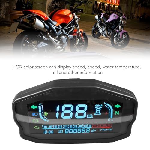 Asixxsix デジタルスピードメーター、オートバイ機器クラスター、スピードメーター、タコメーター、LCDデジタルディスプレイ、水温、オイルレベルゲージ、オートバイオイルレベルメーターso 5488f730 Asixxsix デジタルスピードメーター、オートバイ機器クラスター、スピードメーター、タコメーター、LCDデジタルディスプレイ、水温、オイルレベルゲージ、オートバイオイルレベルメーターso 5488f730