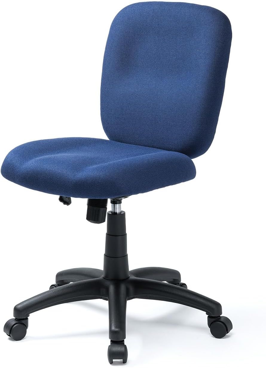 サンワダイレクト オフィスチェア コンパクト キャスター付き ガス圧昇降 44～53.5cm ロッキング機能 耐荷重80kg デスクチェア ネイビー 150-SNC138NV