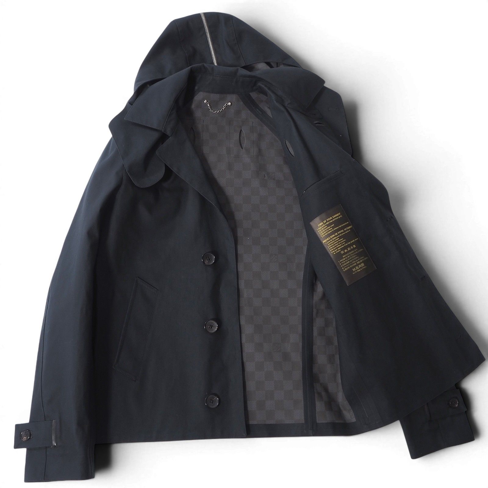 ルイヴィトン LOUIS VUITTON 裏地ダミエ柄 フーデッド ジャケット 