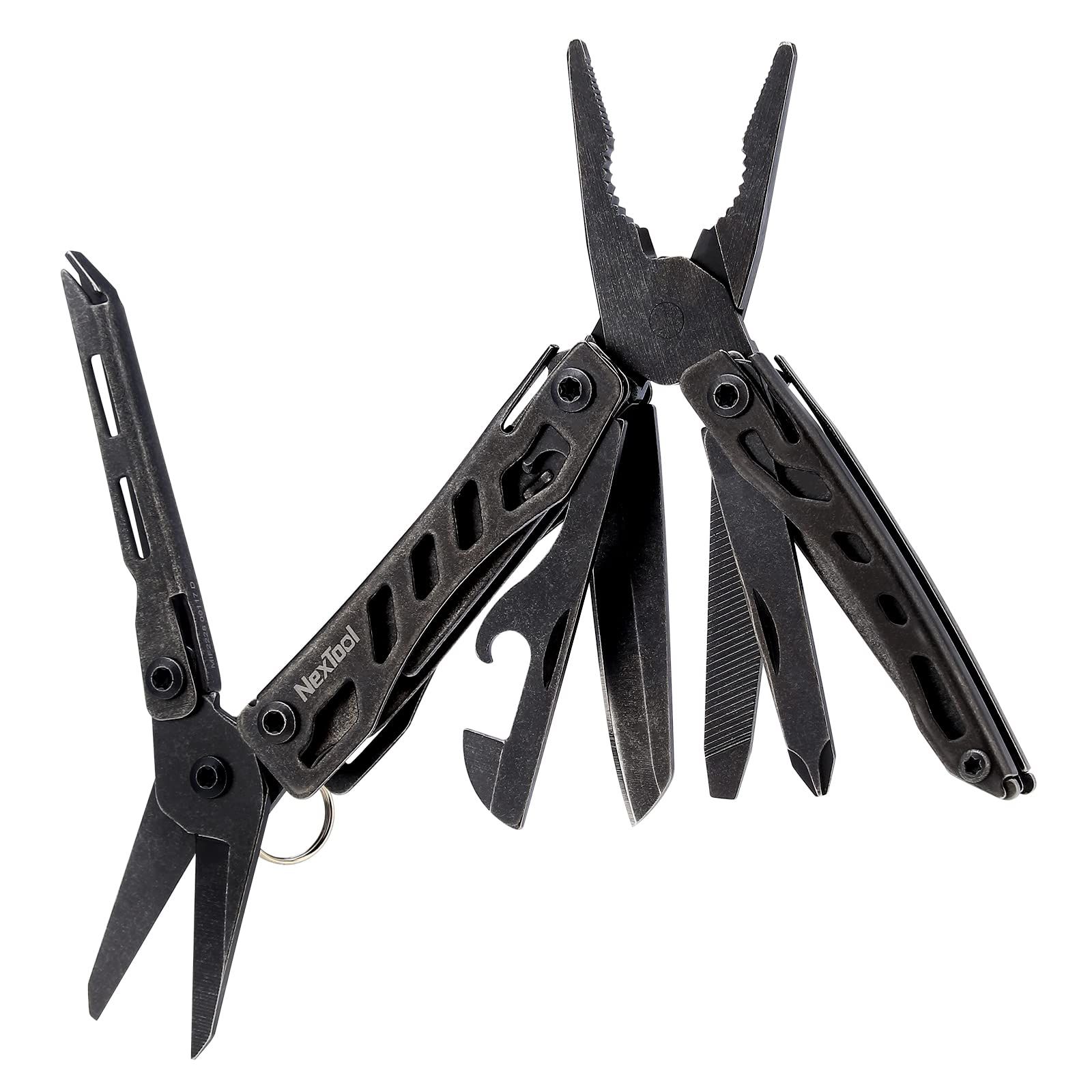 NexTool Mini Flaship マルチツール 多機能ペンチ 10 IN 1多機能ツール 折畳みペンチ ステンレス製 耐久性が良い 折畳式 ポケットサイズ 携帯用ミニ型 防災グッズ 野外 キャンプ 登山 釣り アウトドア-石洗い黒so a2dfb723