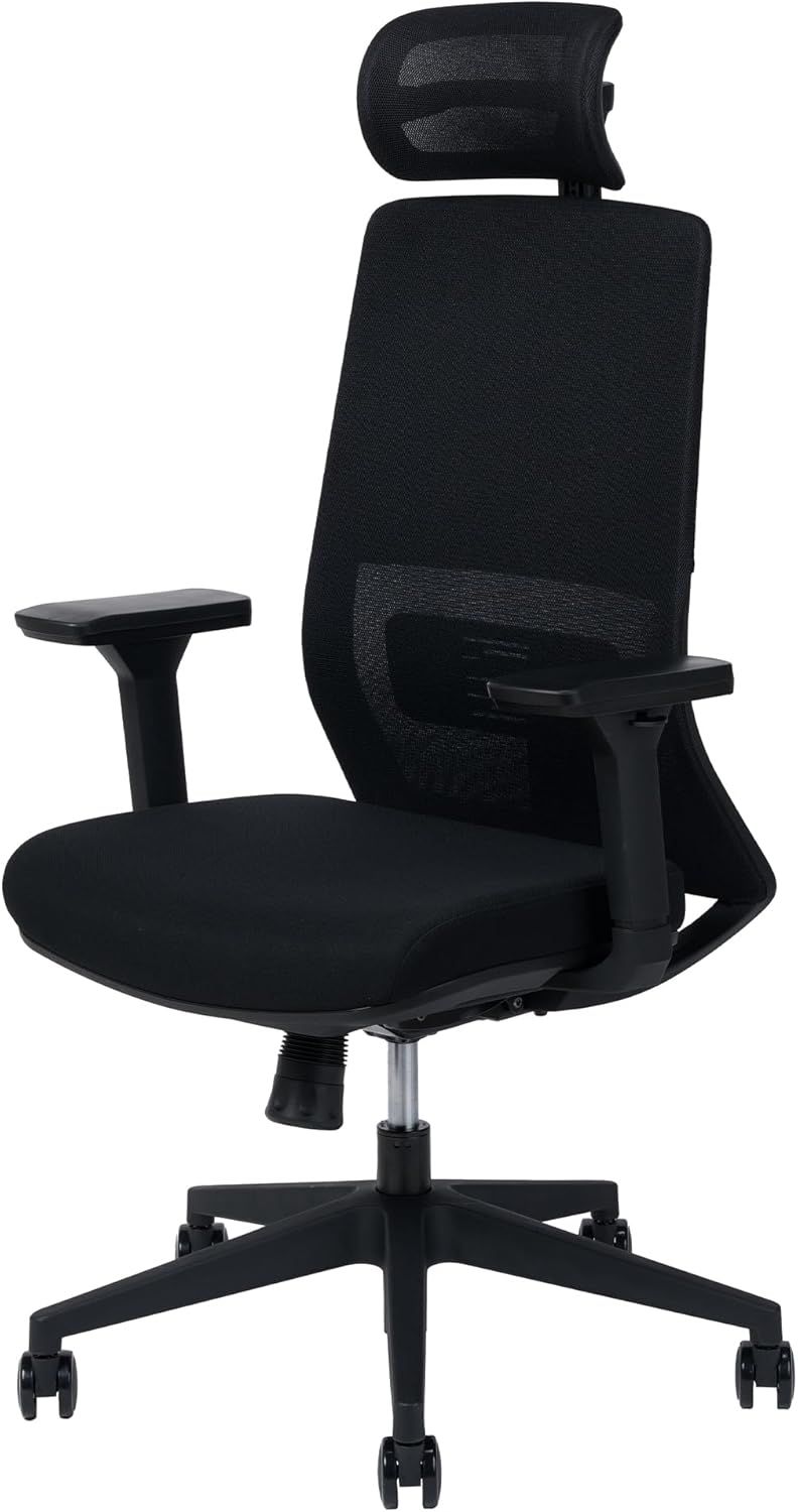 イトーキ サリダ YL7R オフィスチェア ブラック エクストラハイバック メッシュ 高機能ヘッドレスト ランバーサポート モールドウレタン座面 3Dアームレスト シンクロロッキング 座面昇降