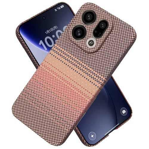 【Moilyo】OPPO Find X9用 ケース アラミド繊維柄製 極薄・軽量型 耐衝撃 オッポFind X9用 スマホカバー 指紋防止 カーボン調 耐久 全面保護ケース find x9カバー（Sunset Gold）t ea4f41fd