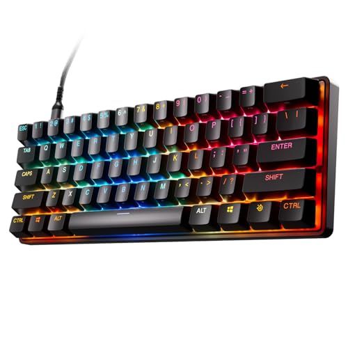 SteelSeries ラピッドタップ ラピッドトリガー 搭載 ゲーミングキーボード ミニサイズ Apex Pro Mini Gen 3 US 有線 英語配列 OmniPointスイッチ 2-in-1アクションキー 搭載 ブラック 64913 cdfd7aee