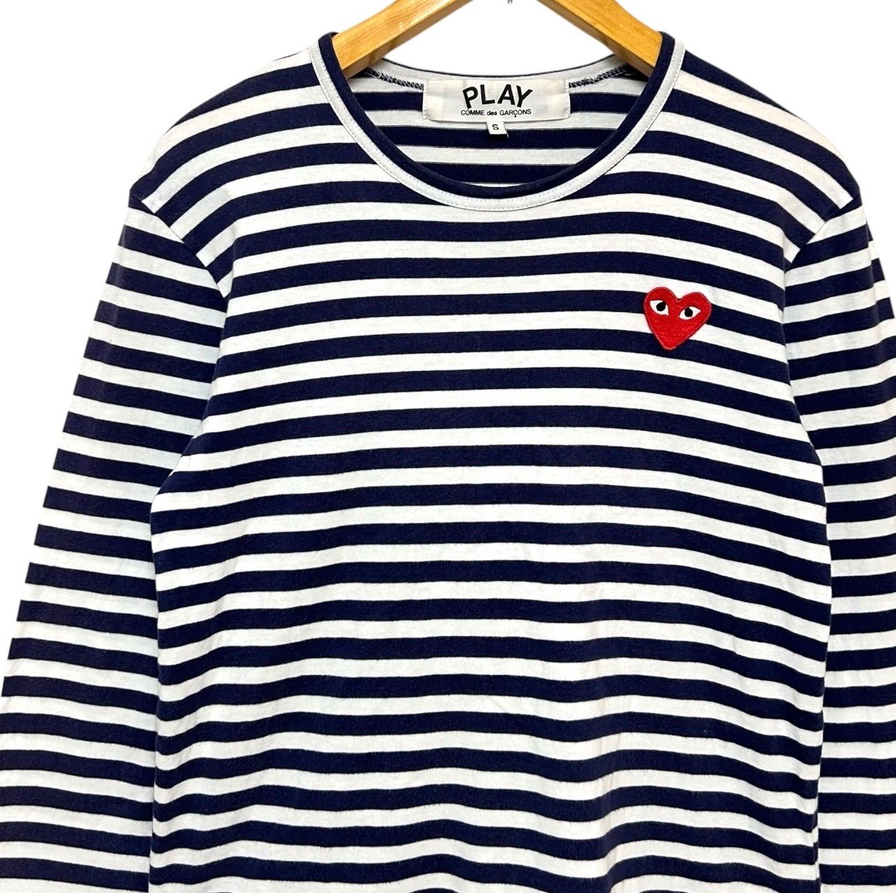 人気モデル PLAY COMME des GARCONS プレイ コムデギャルソン ボーダー 長袖 Tシャツ ロンT 正規品