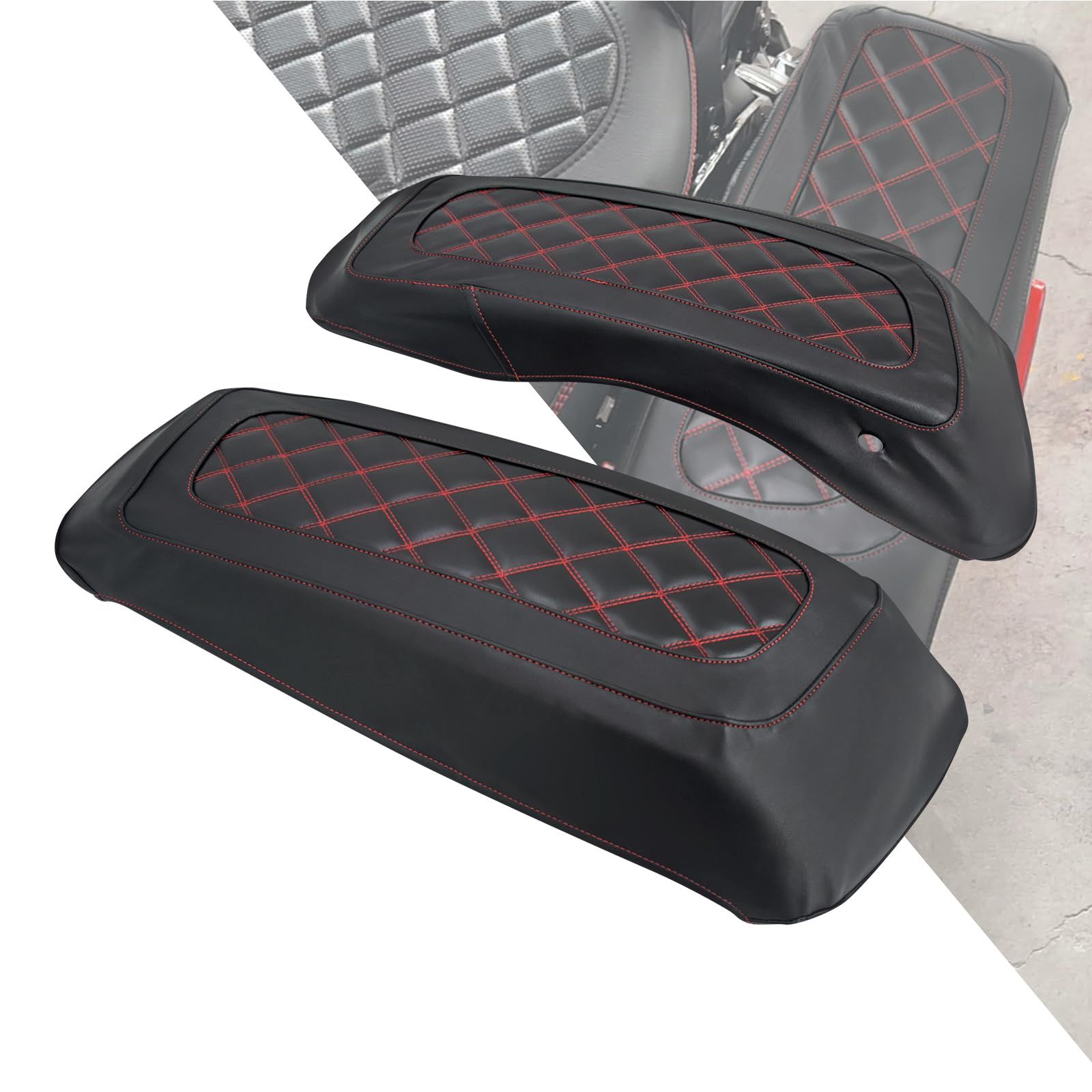 新品 HDBUBALUS バイク サイドケースカバー サドルバッグ 蓋 カバー パニアケースカバー サドルバッグカバー 防水 ハーレー ツーリング ロードキング ストリートグライド ロードグライド エレクトラグライド 2014-2025用 赤いステッチ 8,324円