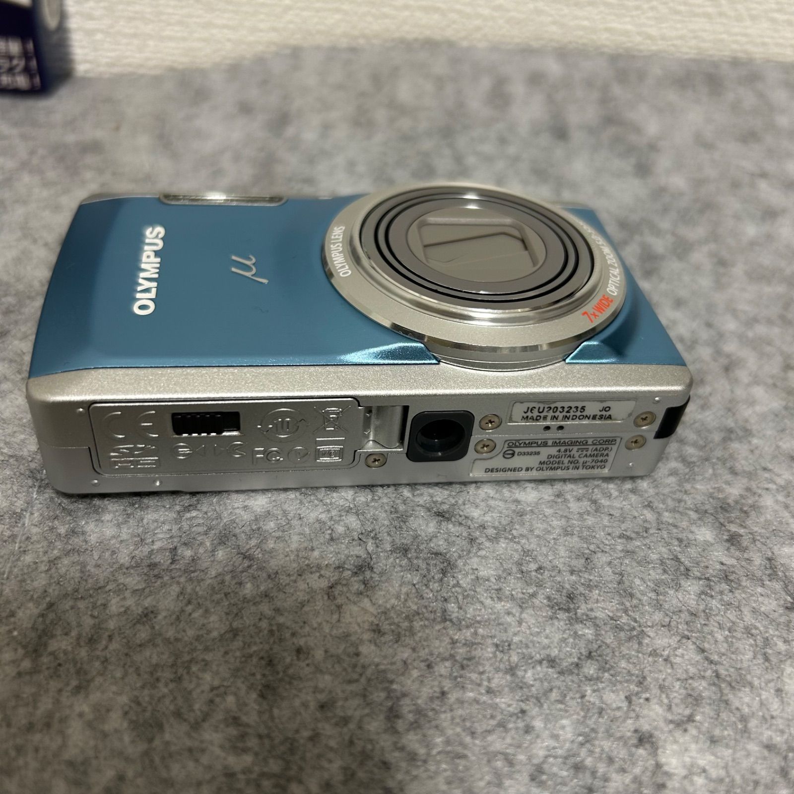 予備バッテリー付き】OLYMPUS μ-7040 ライトブルー コンパクトデジタル