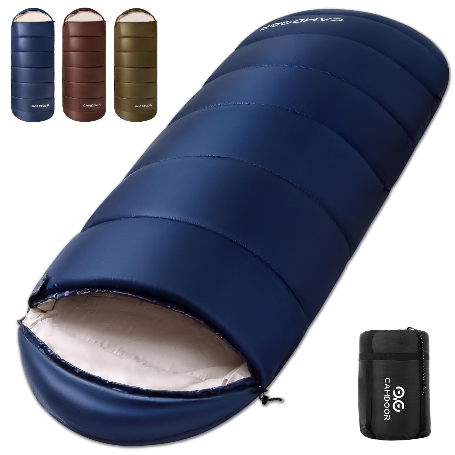 新品 寝袋 冬用 CAMDOOR【30秒収納&2個連結可】シュラフ 冬用 快適温度-15℃~20℃ 6in1多機能 230T防水 1.8kg 2.2kg 寝袋 オールシーズン コンパクト 収納パック付き 温たま 丈調節可能 丸洗い 防災用 避難用 車中泊 登山