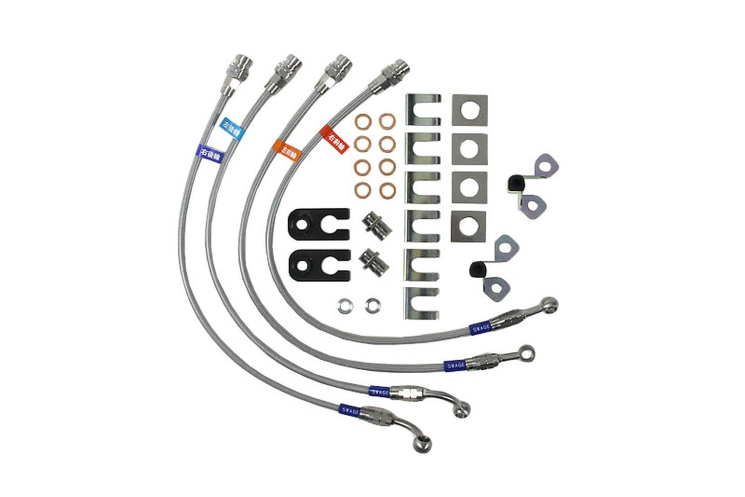 新品 SWAGE-LINEブレーキホースキット/クリアホース/ステンレス製フィッティング仕様 クリアコート ZC6 BRZ R/RAグレード SW4821N