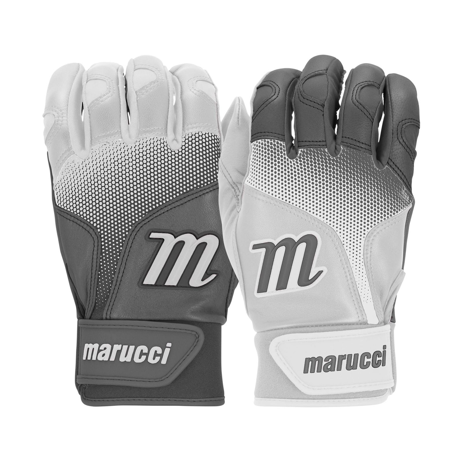 新品 MARUCCI PWR フェード バッティンググローブ ホワイト/グレー AL。