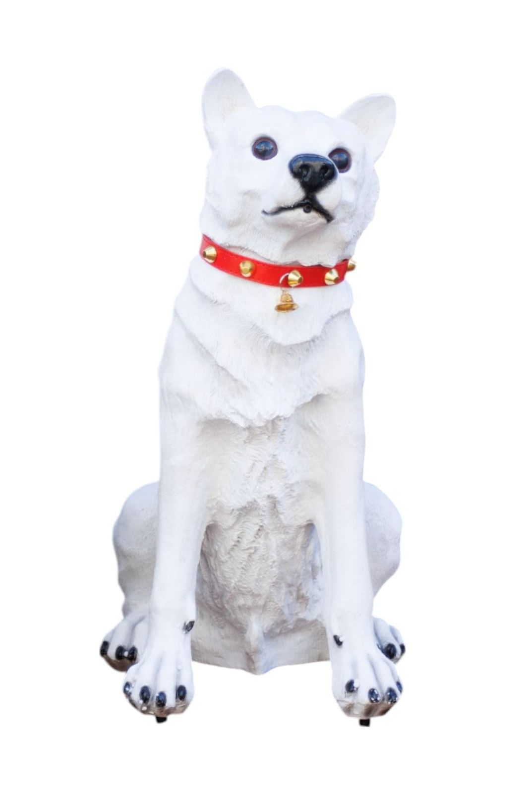 新品 ビータ(Vita) ワンワンリキ シロ 幅21x奥行32x高さ46.5cm 柴犬 明暗センサー 単3電池ｘ2本 センサー アニマル 防犯 ガーデニング 庭 玄関