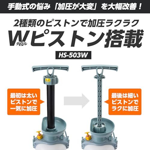 工進(KOSHIN) 蓄圧式 噴霧器 タンク 5L ミスターオート HS-503W 伸縮 2段 ノズル 噴口 2個 Wピストン 防除 消毒 散布ma d67e4602 工進(KOSHIN) 蓄圧式 噴霧器 タンク 5L ミスターオート HS-503W 伸縮 2段 ノズル 噴口 2個 Wピストン 防除 消毒 散布ma d67e4602