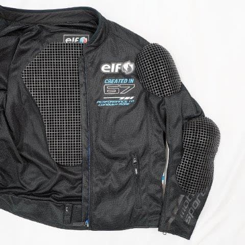 新品 elf(エルフ) EJ-S121 バイク用 ジャケット 春夏モデル エオリアメッシュジャケット Sサイズ ブラック&ホワイト