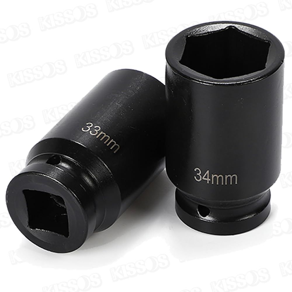 インパクト ソケット セット 差込角 3/4インチ ディープソケット ハブロックナット 22mm 24mm 27mm 30mm 32mm 33mm 34mm 36mm 38mm 41mm 10個セット 収納ケース付き