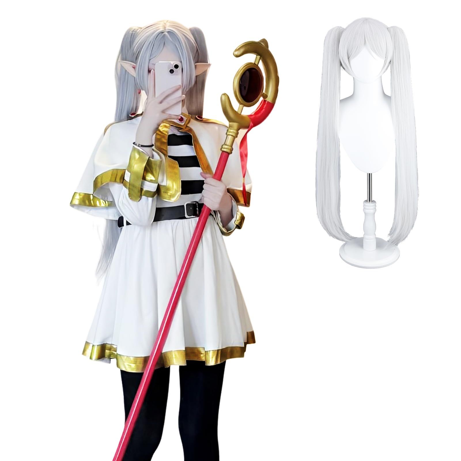 新品 [NOKIJP] フリーレン コスプレ衣装 フェルン コスプレ シュタルク コスプレ衣装 ヒンメル コスプレ 葬送のフリーレン コスプレ 大人用 文化祭 イベント 仮装（フリーレン ドレス ，L）