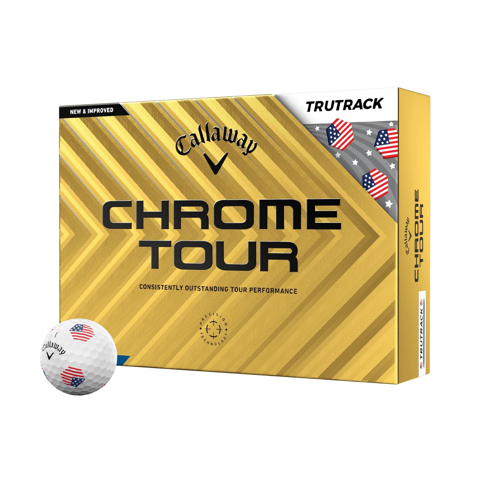 キャロウェイ(Callaway) ゴルフボール CHROME TOUR 24 TRUTRACK USA 4ピース構造 USAトゥルートラック・ホワイト