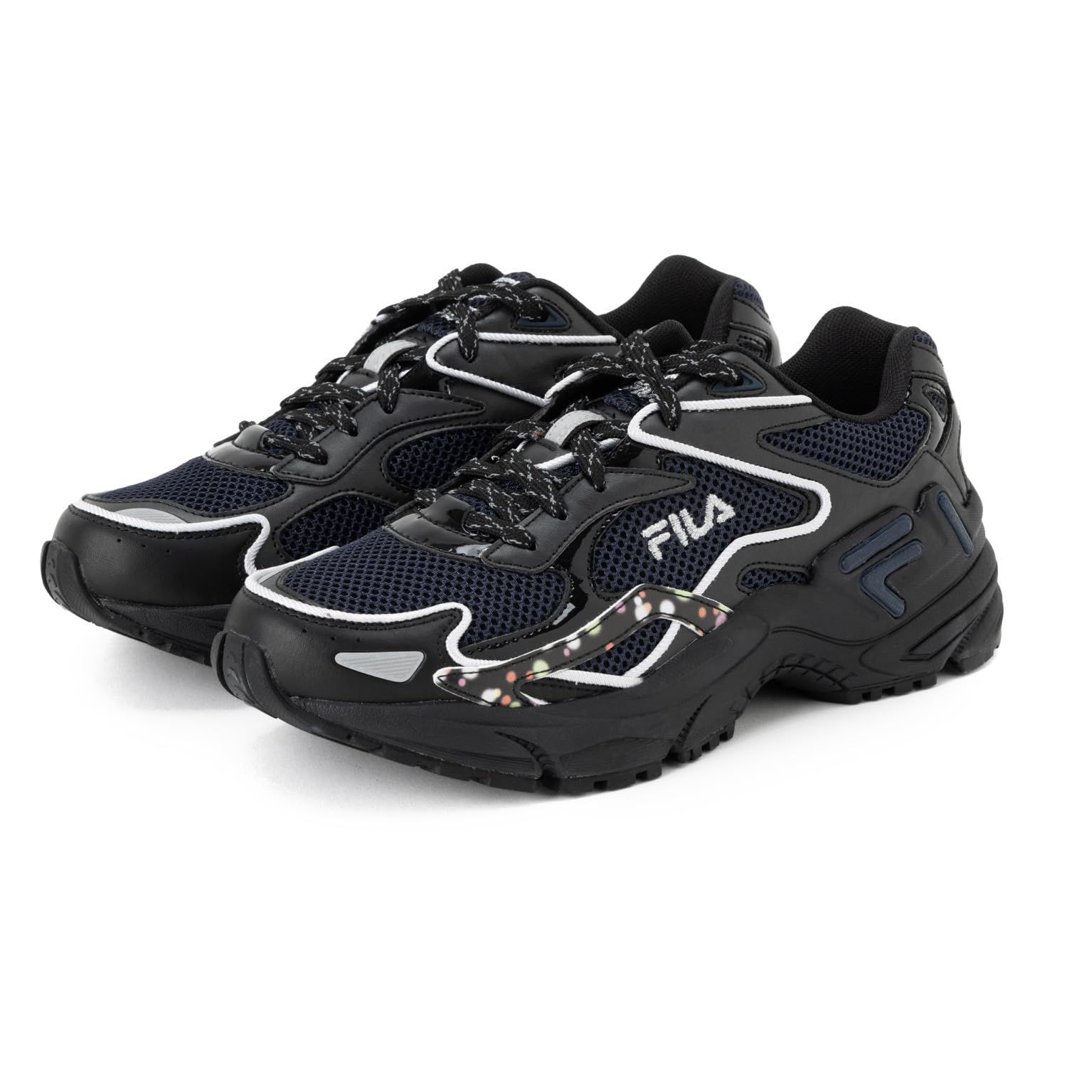新品 [フィラ] スニーカー CATAPULT F-CITY BLACK/NAVY/SILVER 24.0 cm D