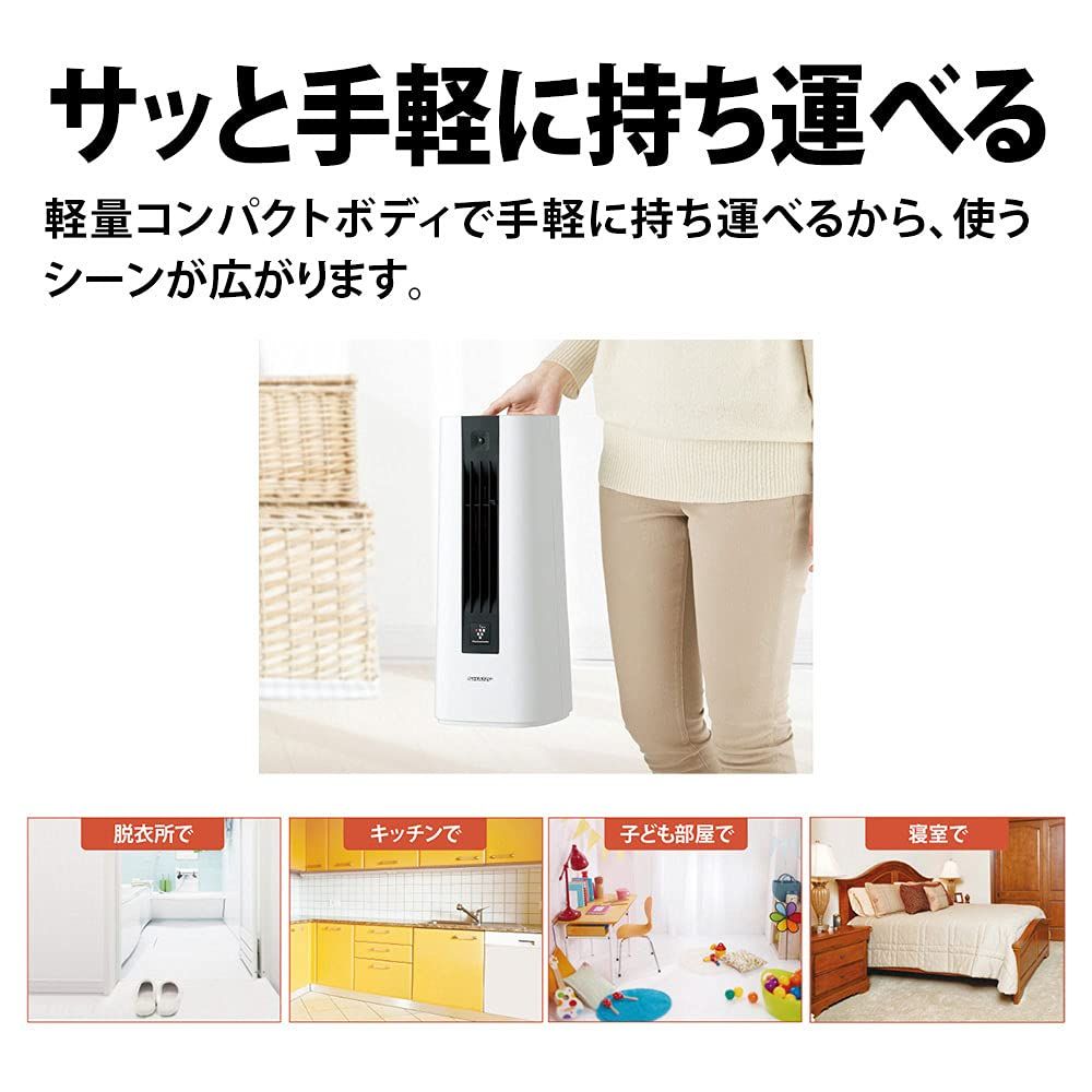 新品 シャープ プラズマクラスター セラミックファンヒーター HX-RS1-W ホワイト パワフル暖房 プラズマクラスター7000 コンパクト 人感センサー付 持ち運び可 省エネ 日本製