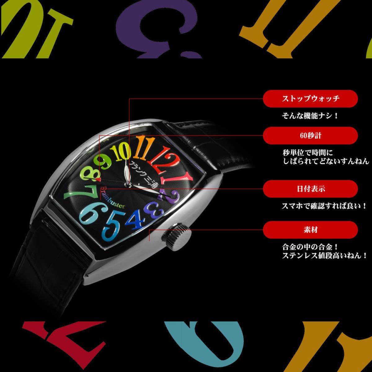 新品 [フランク三浦]FRANKMIURA 腕時計 六号機 マグナム 革ベルト ホワイト FM06K-W メンズ