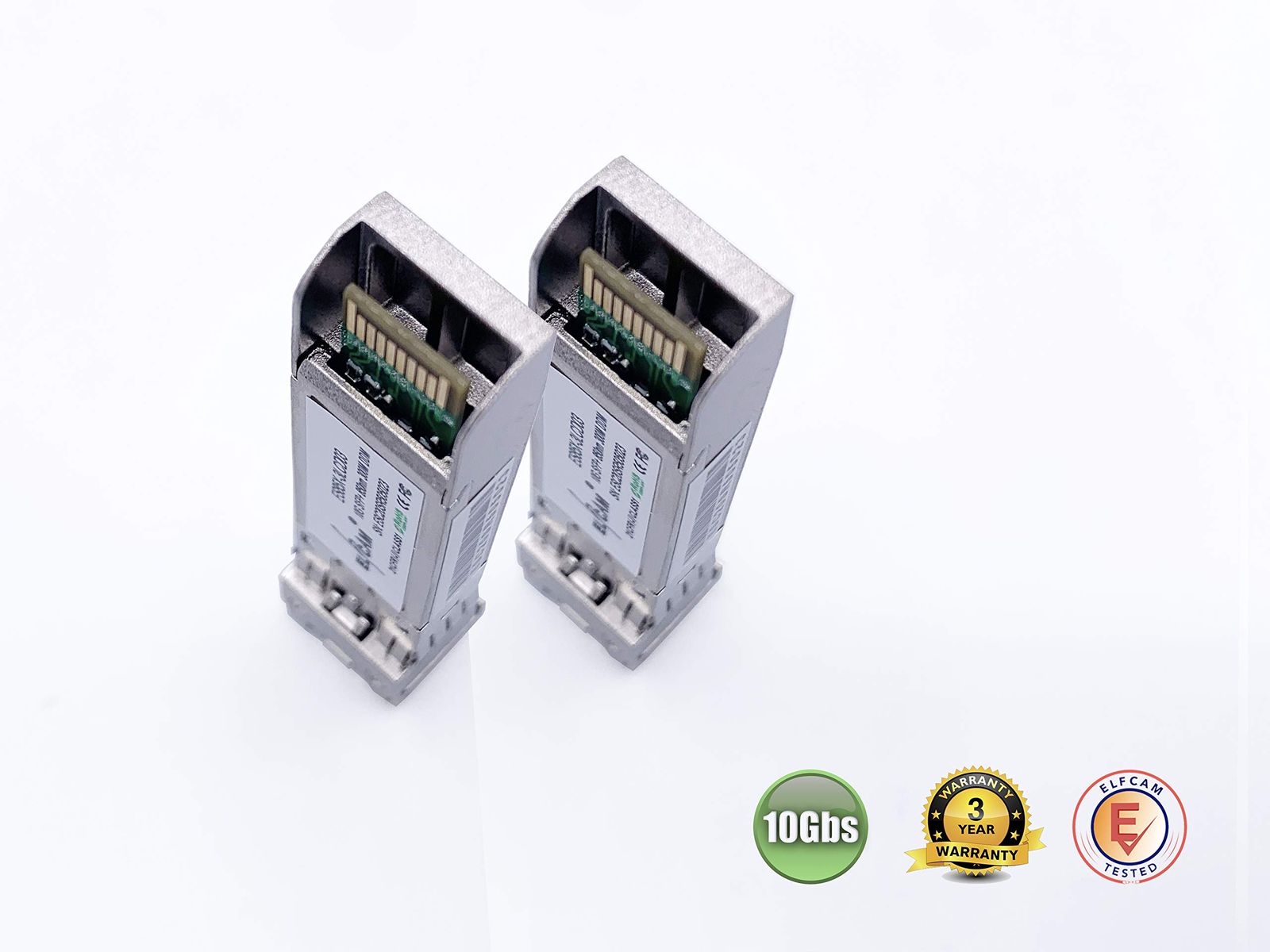 新品 ElfcamR - 2個セット、10Gb SFP+ 光ファイバートランシーバモジュール 850nm、LC/UPCコネクタ デュプレックスマルチモード (OM3 / OM4)、10GBase-SR SFP+ 850nm 300M、CiscoおよびFreeb