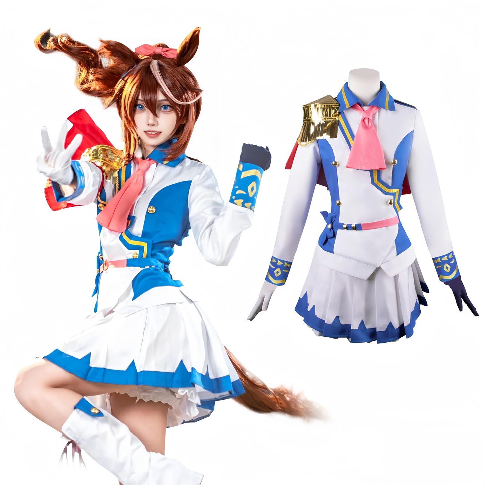 新品 [NOKIJP] ウマ娘 コスプレ トウカイテイオー コスプレ トップ・オブ・ジョイフル コスプレ衣装 ウマ娘 コスプレ衣装 仮装 イベント ハロウィン コスチューム 学園祭（トウカイテイオー 尻尾なし、S）