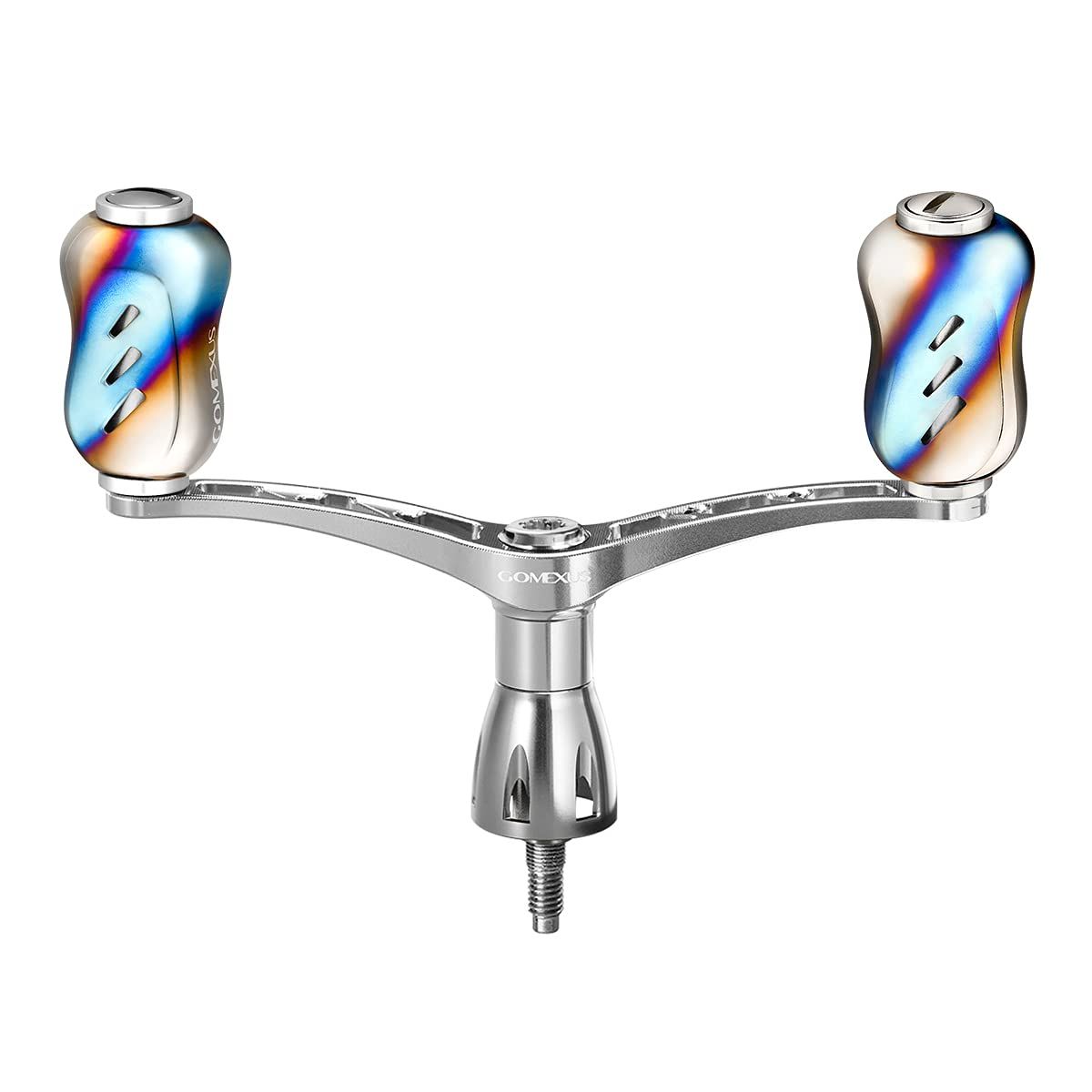 ゴメクサス CY98 リールハンドル シマノ (Shimano) スピニングリール対応 リール ダブルハンドル ステラ ナスキー ツインパワー 交換 98mm チタンハンドルノブ付き イカ アジング エギング ライトゲーム 左右兼用