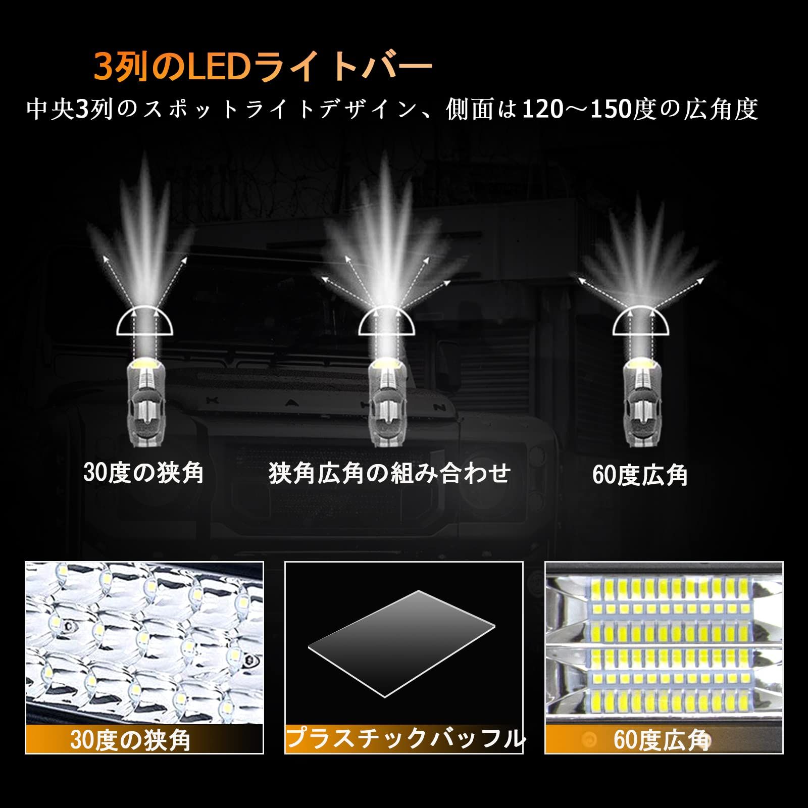 新品 RIGIDON 324W LED作業灯 車のライト用のユニバーサルブラケット付き 12V配線キット付き 狭角広角兼用 LED 車外灯 農業機械 ホワイト 6000K 12V 24V対応 汎用 防水 防塵 耐震 長寿命 車外灯