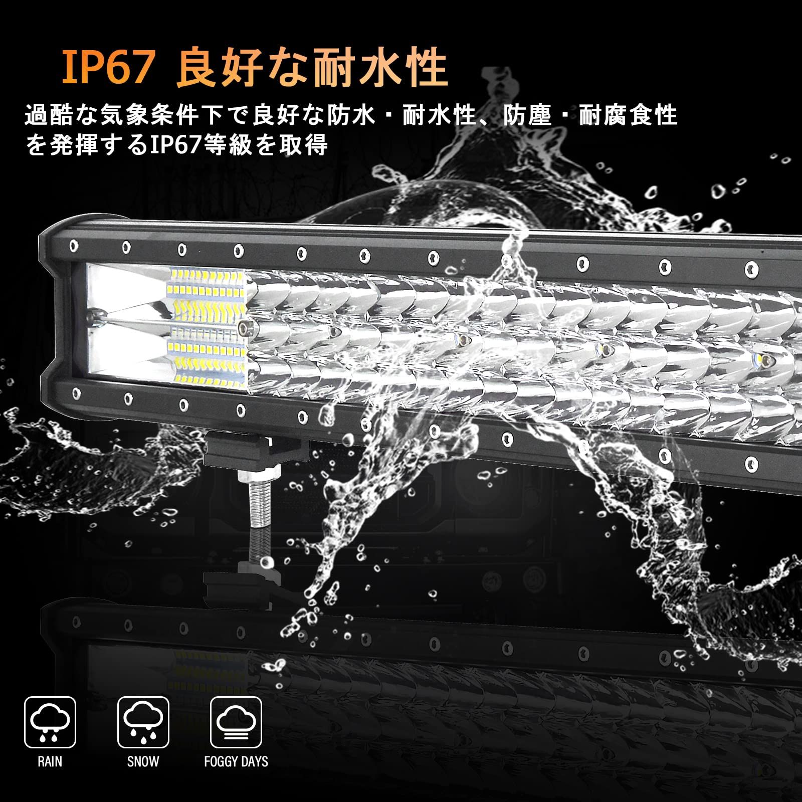 新品 RIGIDON 324W LED作業灯 車のライト用のユニバーサルブラケット付き 12V配線キット付き 狭角広角兼用 LED 車外灯 農業機械 ホワイト 6000K 12V 24V対応 汎用 防水 防塵 耐震 長寿命 車外灯