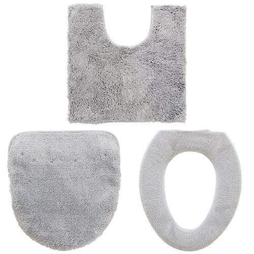新品 Dナチュレ 3点セット グレー 【O型専用】 (トイレマット+フタカバー+便座カバー)