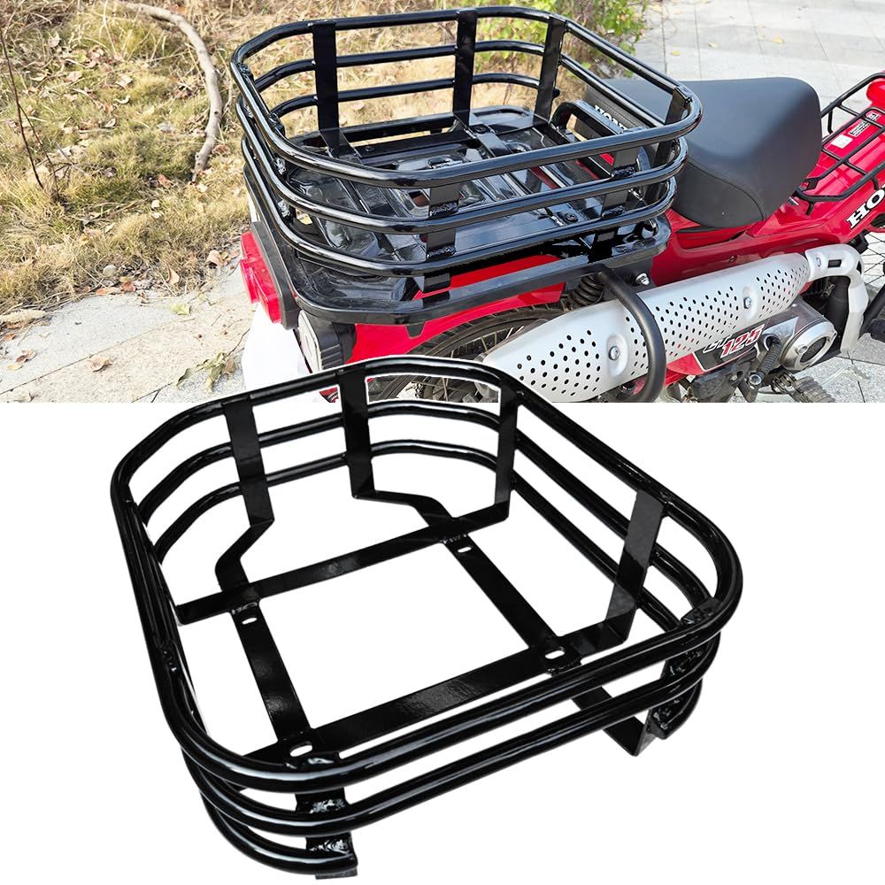 新品 スチール製ブラック仕上げ リアキャリア ラック 適合車種 ホンダ CT125 ハンターカブ Hunter Cub 125 (JA55/JA65) (ブラック仕上げ リアキャリア ラック #2)