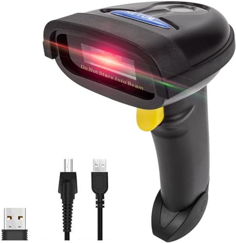 NETUMブルートゥースバーコードスキャナー 2D QRコードリーダー、ブルートゥース機能および2.4GHzワイヤレス&有線接続に対応、スマートフォン、タブレット、PC、Windows、Mac、Android、iOSで動作/ 0cff726e