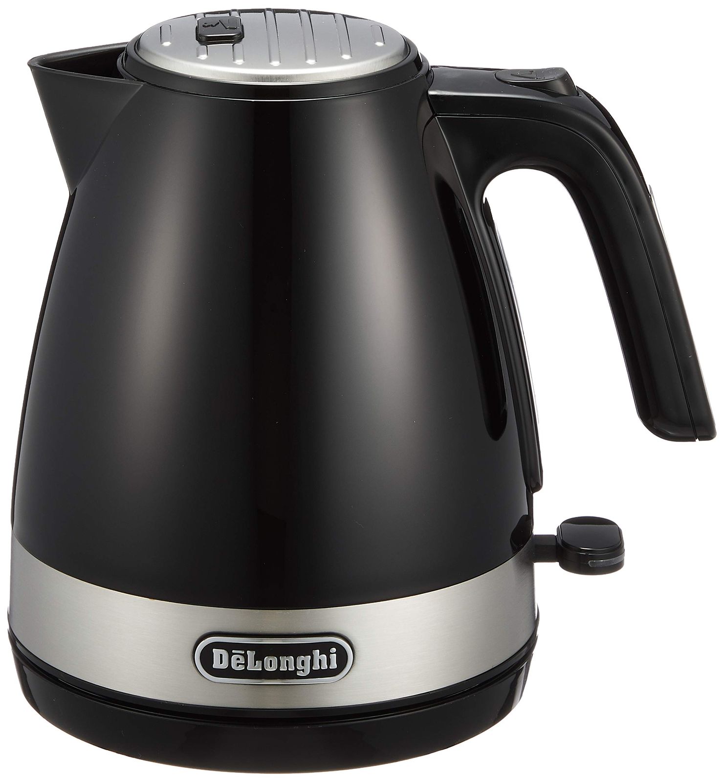 新品 DeLonghi(デロンギ) De'Longhi電気ケトル アクティブ シリーズ KBLA1200J-BK イタリアンデザイン 1.0L ワンプッシュオープン 異物混入防止フィルタ 見やすい水量計 電源コードホルダー [インテンスブラック] ファミリー登