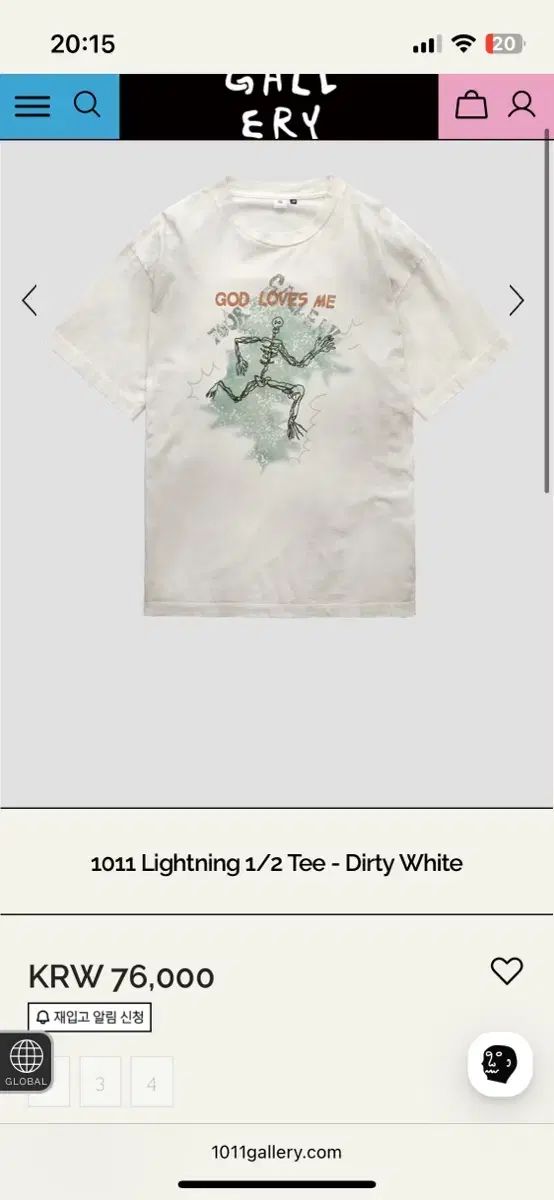 ポリテル 1011 ライトニングTシャツ ダーティー白 4