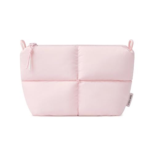 Comfyable Puffy エレクトロニクスオーガナイザー トラベルケース かわいいテックポーチ レディース メンズ ケーブル収納バッグ 充電器、電話、、コード、コンパクトテックアクセサリーポーチ、ライトピンクas 61fd4083