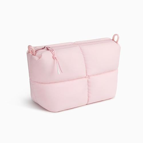 Comfyable Puffy エレクトロニクスオーガナイザー トラベルケース かわいいテックポーチ レディース メンズ ケーブル収納バッグ 充電器、電話、、コード、コンパクトテックアクセサリーポーチ、ライトピンクas 61fd4083