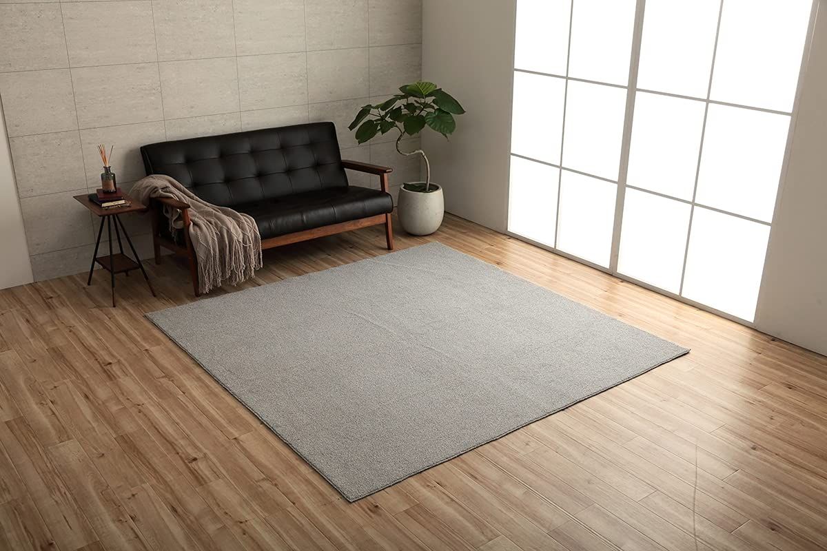 新品 イケヒコ ラグ カーペット クレイド 約190×240cm グレー シンプル 約3畳 長方形 抗菌防臭 ループ オーバーロック #3985949