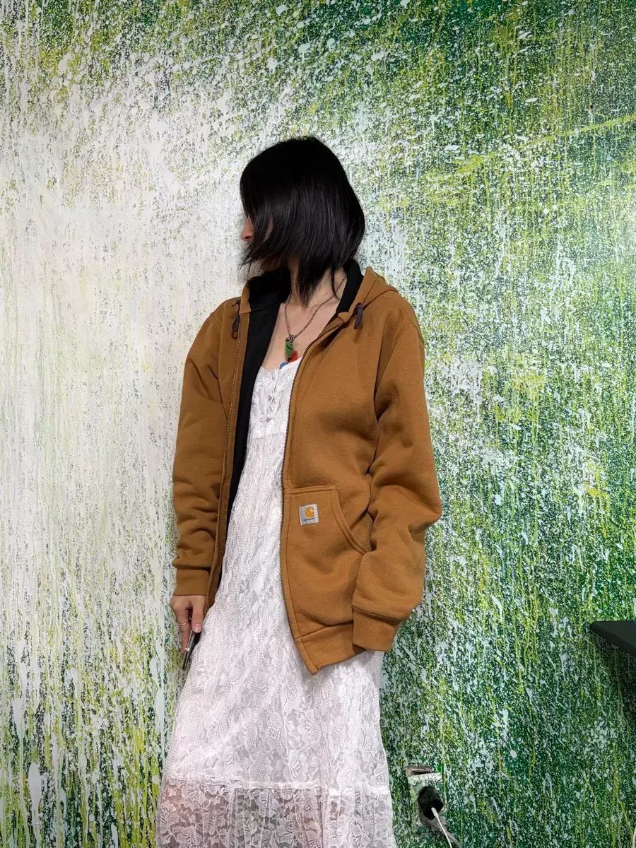 Carhartt カーハート テンジャン ブラウン フードジップアップ M