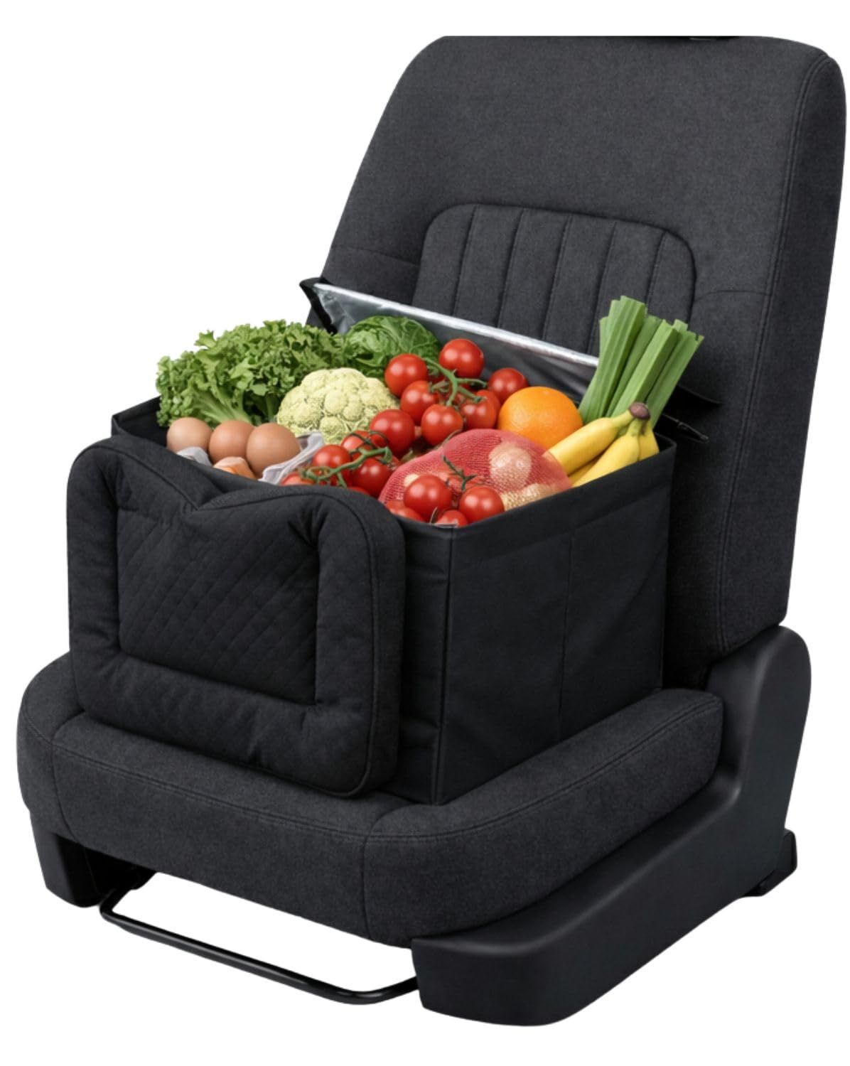 車 収納ボックス 大容量32.4L シートボックス 【保冷・保温/フタ付きタイプ】 助手席の荷物転落防止 クッションになる 2WAY 折りたたみ 取外し可能 洗える ランバーサポート 全車種対応 軽自動車 SUV ミニバン(沖縄・離島の方発送 d66d4c07