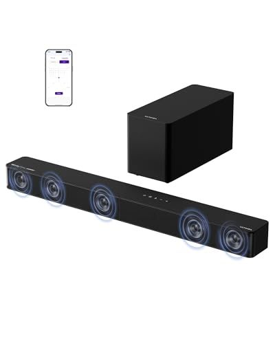 ULTIMEA 5.1ch サウンドバー サブウーファー付き Dolby Atmos/eARC対応 300W出力 Bluetooth5.4搭載 Soundbar サラウンドスピーカー HDMIケーブル付き VoiceMX/BassMX/APP制御 ホームシ★m