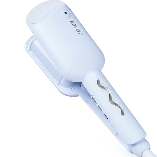 ABVOT <深U型>ウェーブアイロン32? 花の季節 ヘアアイロン カール 4S-6S-8Sリマインダー カールアイロン 160℃?200℃ 四千万級マイナスイオン吹出 韓国風ヘアアイロン PSE認証済 日本語取扱説明書付き(クリーミーブル b3e496f5