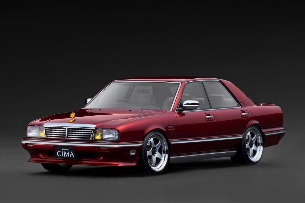 NISSAN CEDRIC CIMA (Y31) Wine Red (1/18 Scale)