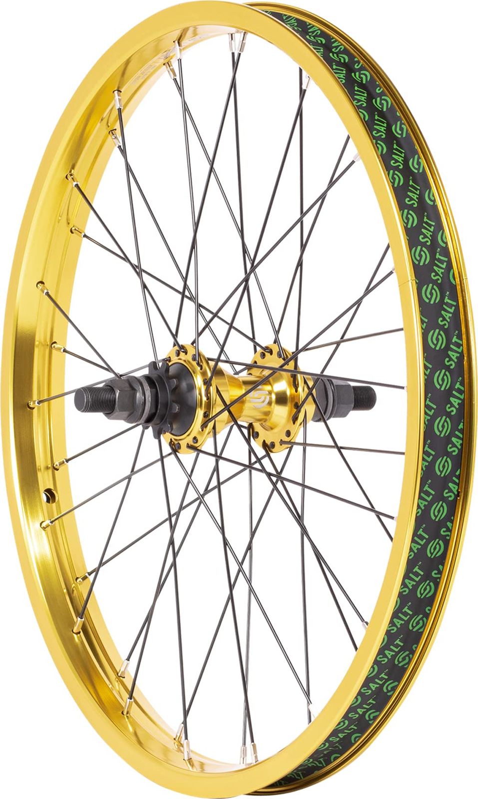 新品 ソルト(Salt) BMX用ホイール エベレスト カセット リア 20インチ 14mmアクスル対応 ゴールド